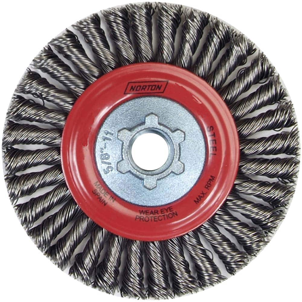 Norton - 9" OD, 5/8-11 Arbor Hole, Stringer Bead Carbon Wheel Brush - Exact Industrial Supply