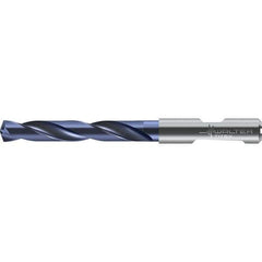 Walter-Titex - 12.8mm 140° Solid Carbide Jobber Drill - TiAlN Finish, Right Hand Cut, Spiral Flute, Round with Flats Shank, 124mm OAL - Exact Industrial Supply