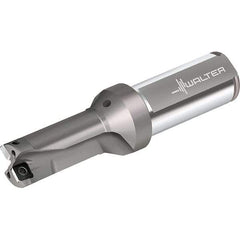Walter - 82mm Max Drill Depth, 2xD, 41mm Diam, Indexable Insert Drill - 2 Inserts, 40mm Shank Diam, Straight Shank - Exact Industrial Supply