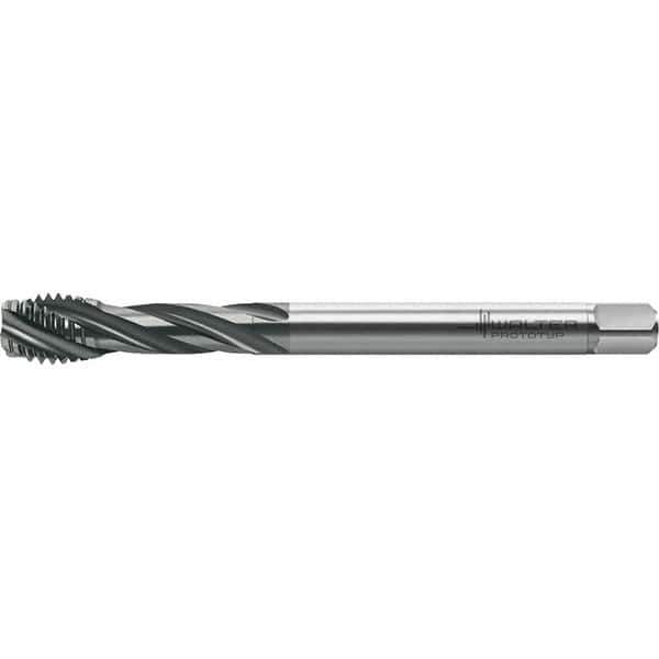 Walter-Prototyp - M14x2.00 Metric 4 Flute 6HX Semi-Bottoming Spiral Flute Tap - High Speed Steel, TiAlN Finish, 110mm OAL, Right Hand Flute, Right Hand Thread, Series TC121 - Exact Industrial Supply