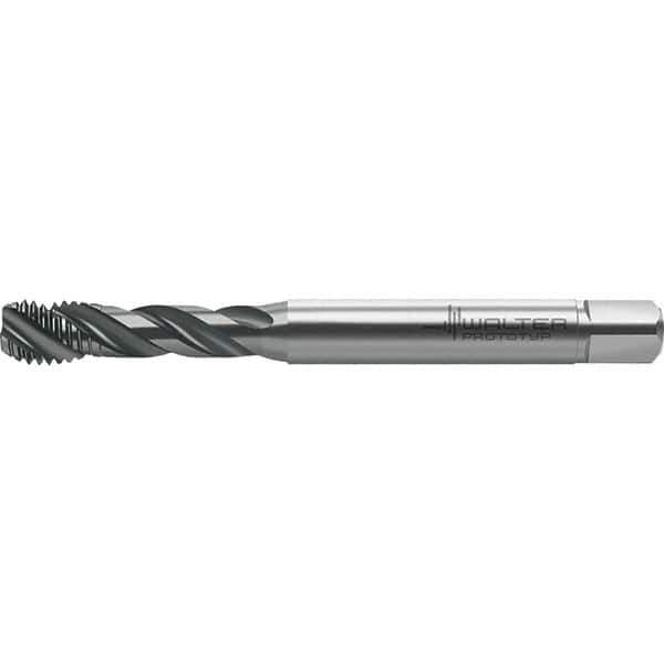 Walter-Prototyp - M3x0.50 Metric 3 Flute 6HX Semi-Bottoming Spiral Flute Tap - High Speed Steel, TiAlN Finish, 57.25mm OAL, Right Hand Flute, Right Hand Thread, Series TC121 - Exact Industrial Supply