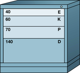 Table-Standard Cabinet - 4 Drawers - 30 x 28-1/4 x 30-1/8" - Multiple Drawer Access - Exact Industrial Supply