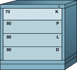 Table-Standard Cabinet - 4 Drawers - 30 x 28-1/4 x 30-1/8" - Single Drawer Access - Exact Industrial Supply