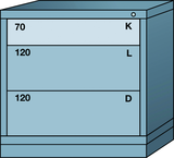 Table-Standard Cabinet - 3 Drawers - 30 x 28-1/4 x 30-1/8" - Single Drawer Access - Exact Industrial Supply