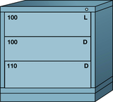 Table-Standard Cabinet - 3 Drawers - 30 x 28-1/4 x 30-1/8" - Single Drawer Access - Exact Industrial Supply