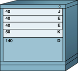 Table-Standard Cabinet - 5 Drawers - 30 x 28-1/4 x 30-1/8" - Multiple Drawer Access - Exact Industrial Supply