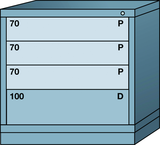 Table-Standard Cabinet - 4 Drawers - 30 x 28-1/4 x 30-1/8" - Multiple Drawer Access - Exact Industrial Supply