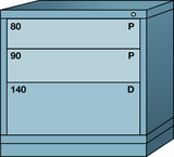 Table-Standard Cabinet - 3 Drawers - 30 x 28-1/4 x 30-1/8" - Multiple Drawer Access - Exact Industrial Supply