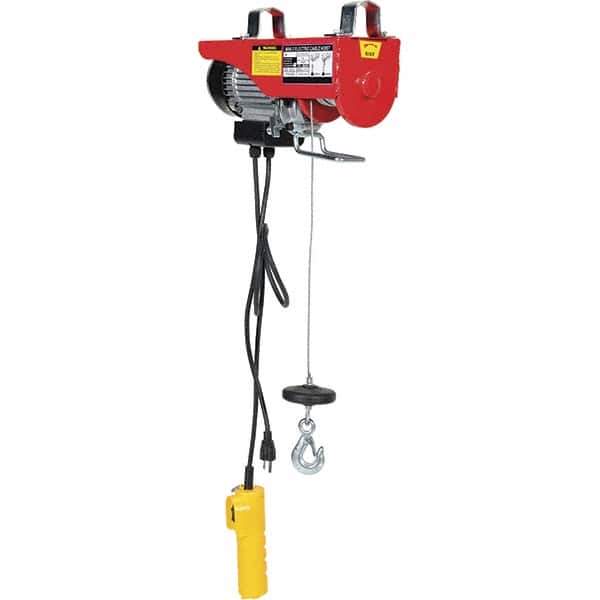 Vestil - 0.1 Ton Capacity, 30 FPM Lift Speed, 115 Volt, Cable Hoist Puller - 18 & 36' Max Lift - Exact Industrial Supply