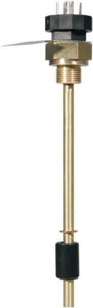 Barksdale - 140°F Normally Open, Liquid Level & Temperature Switch - 5.90" Level Normally Open, 1" NPT Male, DIN 43650 Plug - Exact Industrial Supply