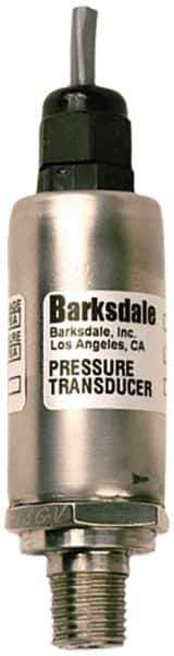 Barksdale - 60 Max psi, ±0.25% Accuracy, 1/4-18 NPT (Male) Connection Pressure Transducer - 100 mV Full Scale (10mV/V) Output Signal, Unshielded Jacketed Cable - 1m Wetted Parts, 1/4" Thread, -40 to 185°F, 15 Volts - Exact Industrial Supply