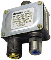 Barksdale - 100 to 1,500 psi Adjustable Range, 7,500 Max psi, Sealed Piston Pressure Switch - 1/4 NPT Female, Screw Terminals, SPDT Contact, 416SS Wetted Parts, 2% Repeatability - Exact Industrial Supply