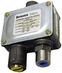 Barksdale - 700 to 12,000 psi Adjustable Range, 20,000 Max psi, Sealed Piston Pressure Switch - 1/4 NPT Female, Screw Terminals, SPDT Contact, 416SS Wetted Parts, 2% Repeatability - Exact Industrial Supply