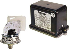 Barksdale - 1.5 to 15 psi Adjustable Range, 100 Max psi, Low Pressure Vacuum Switches - 1/8 NPT Male, Terminals, SPST/ NO Contact, 304SS Wetted Parts, 2% Repeatability - Exact Industrial Supply