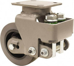 Hamilton - 6" Diam x 2" Wide, Polyurethane Mold on to Cast Iron Center Swivel Caster - 1,315 Lb Capacity, Top Plate Mount, 4" x 5" Plate, Sealed Precision Ball Bearing Bearing - Exact Industrial Supply