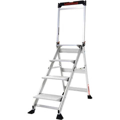 Little Giant Ladder - 4 Steps, 4' High, Type IAA Rating, Aluminum Step Stand - 375 Lb Capacity, 21-1/2" Base Width - Exact Industrial Supply