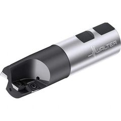 Walter - 1-1/4" Cut Diam, 20.8mm Max Depth of Cut, 1-1/4" Shank Diam, 111.94mm OAL, Indexable Square Shoulder End Mill - Weldon Shank, 0° Lead Angle, Through Coolant, Series M4792-UW - Exact Industrial Supply