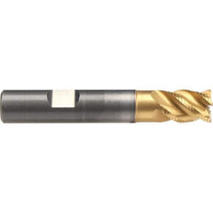 Emuge - 20mm Diam, 26mm LOC, 4 Flute Solid Carbide Roughing & Finishing End Mill - TiN/TiAlN Finish, 92mm OAL, 20mm Shank Diam, Weldon Shank, 45° Helix, Stub Length - Exact Industrial Supply