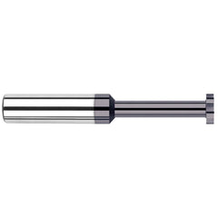 Woodruff Keyseat Cutter: 0.3125″ Cut Dia, 0.187″ Cut Width, 5/16″ Shank Dia, Straight Tooth 2-1/2″ OAL, 6 Teeth, Solid Carbide, AlTiN Finish