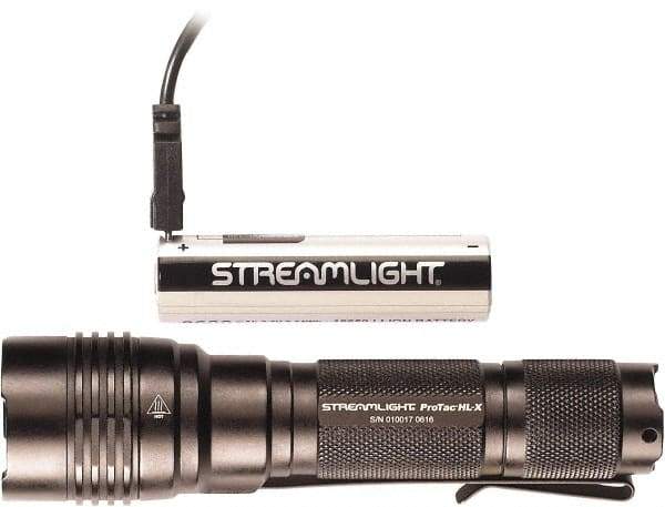 Streamlight - White LED Bulb, 1,000 Lumens, Industrial/Tactical Flashlight - Black Aluminum Body, 1 18650 Lithium-Ion Battery Included - Exact Industrial Supply