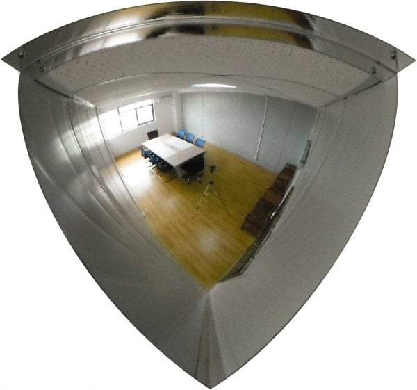 PRO-SAFE - Indoor/Outdoor Quarter Dome Dome Safety, Traffic & Inspection Mirrors - Polycarbonate Lens, 36" Diam x 31" High - Exact Industrial Supply