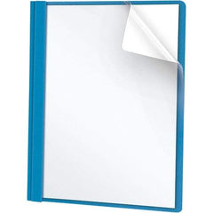 UNIVERSAL - 11" Long x 8-1/2" Wide Report Cover with Tang/Prong Binding - Light Blue - Exact Industrial Supply