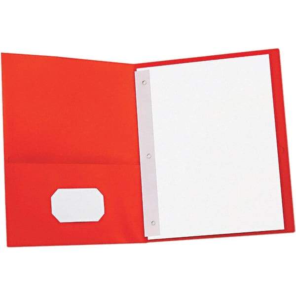 UNIVERSAL - 11" Long x 8-1/2" Wide Pocket with Fasteners - Red - Exact Industrial Supply