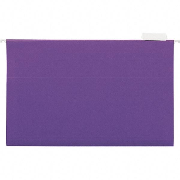 UNIVERSAL - 9-1/2x11-3/4", Legal, Violet, Hanging File Folder - 11 Point Stock, 1/5 Tab Cut Location - Exact Industrial Supply