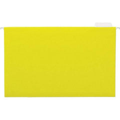 UNIVERSAL - 9-1/2x11-3/4", Legal, Yellow, Hanging File Folder - 11 Point Stock, 1/5 Tab Cut Location - Exact Industrial Supply
