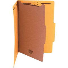 UNIVERSAL - 15 x 10-3/8", Legal, Yellow, Classification Folders with Top Tab Fastener - 25 Point Stock, Right of Center Tab Cut Location - Exact Industrial Supply