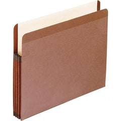 Pendaflex - 11-3/4 x 9-1/2", Letter Size, Brown, Expandable File Folders with Drop Front & End Tab Pocket - Straight Tab Cut Location - Exact Industrial Supply