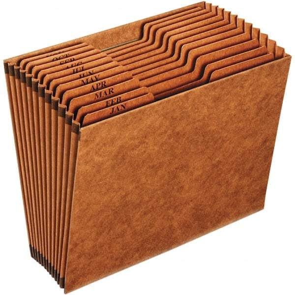 Pendaflex - 12 x 10", Letter Size, Brown, Expansion Folders - 1/3 Tab Cut Location - Exact Industrial Supply