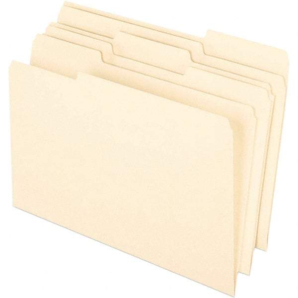 Pendaflex - 14-5/8 x 9-1/2", Legal, Manila, File Folders with Top Tab - 11 Point Stock, Assorted Tab Cut Location - Exact Industrial Supply