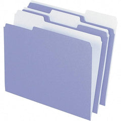 Pendaflex - 11-5/8 x 9-1/2", Letter Size, Lavender, File Folders with Top Tab - 11 Point Stock, Assorted Tab Cut Location - Exact Industrial Supply