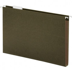 UNIVERSAL - 9-1/2x11-3/4", Legal, Standard Green, Hanging File Folder - 11 Point Stock, 1/5 Tab Cut Location - Exact Industrial Supply