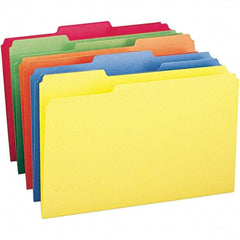 SMEAD - 14-3/4 x 9-1/2", Legal, Assorted Colors, File Folders with Top Tab - 11 Point Stock, Assorted Tab Cut Location - Exact Industrial Supply