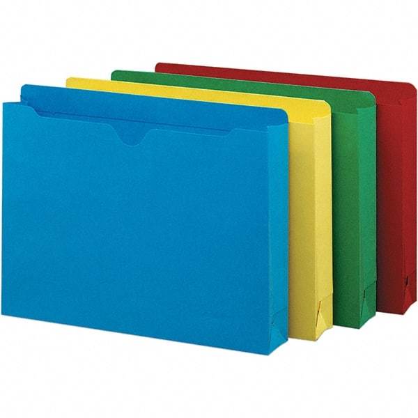 SMEAD - 11-3/4 x 9-1/2", Letter Size, Assorted Colors, File Folders with Top Tab - 11 Point Stock, Straight Tab Cut Location - Exact Industrial Supply