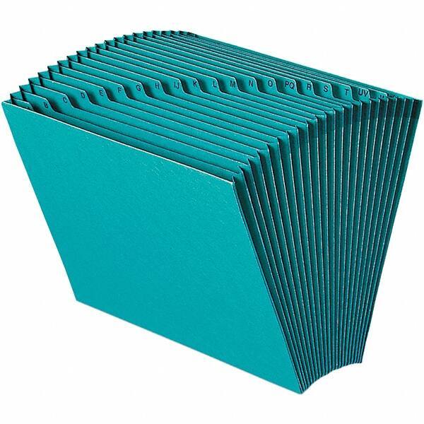 SMEAD - 12 x 10", Letter Size, Teal, A-Z Indexed Expanding Files - Assorted Tab Cut Location - Exact Industrial Supply