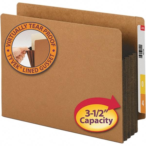 SMEAD - 12-1/4 x 9-1/2", Letter Size, Dark Brown, 3-1/2" Expanding Wallet - Straight Tab Cut Location - Exact Industrial Supply