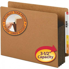 SMEAD - 12-1/4 x 9-1/2", Letter Size, Dark Brown, 3-1/2" Expanding Wallet - Straight Tab Cut Location - Exact Industrial Supply