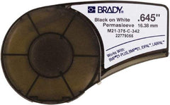Brady - 0.645" Wide, White Heat Shrinkable Polyolefin Heat Shrink Tubing - For BMP21 Plus Portable Label Printer, IDPAL Handheld Label Maker - Exact Industrial Supply