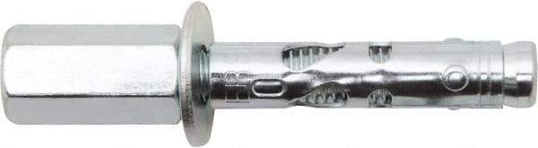 Powers Fasteners - 3/8" Diam, 3/8" Drill, 1-7/8" OAL, 2" Min Embedment Sleeve Concrete Anchor - 1018 Steel, Zinc-Plated Finish, Hex Head, Hex Drive, 1-7/8" Thread Length - Exact Industrial Supply