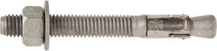 Powers Fasteners - 3/8" Diam, 3/8" Drill, 5" OAL, 2-1/2" Min Embedment Wedge Expansion Concrete Anchor - 1035 Carbon Steel, Hot Dipped Galvanized Finish, Hex Nut Head, Hex Drive, 3-5/8" Thread Length - Exact Industrial Supply