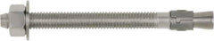 Powers Fasteners - 1/4" Diam, 1/4" Drill, 1-3/4" OAL, 2-3/4" Min Embedment Wedge Expansion Concrete Anchor - 316 Stainless Steel, Hex Head, Hex Drive, 3/4" Thread Length - Exact Industrial Supply