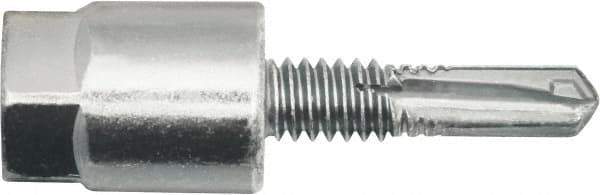 Powers Fasteners - 3/8" Zinc-Plated Steel Vertical (End Drilled) Mount Threaded Rod Anchor - 1/4" Diam x 1" Long, Hex Head, 4,690 Lb Ultimate Pullout, For Use with Steel - Exact Industrial Supply