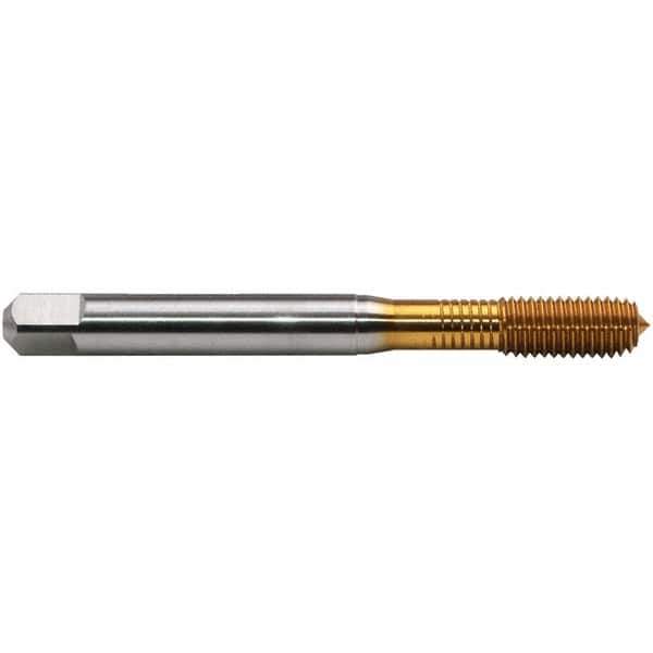 Emuge - 1/4-28 LK-UNF BT Bottoming Thread Forming Tap - High Speed Steel, TiN Finish, 3.15" OAL, 0.669" Thread Length, Right Hand Thread, Series BU93F300 - Exact Industrial Supply