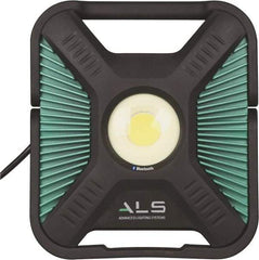 Advanced Lighting Systems - Black & Turquoise Spot Light with Bluetooth - 10,000 Lumens, Corded, LED Lamp - Exact Industrial Supply