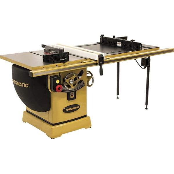 Jet - 10" Blade Diam, 5/8" Arbor Diam, 1 Phase Table Saw - 3 hp, 230 Volt, 11-1/4" Cutting Depth - Exact Industrial Supply