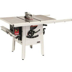 Jet - 10" Blade Diam, 5/8" Arbor Diam, 1 Phase Table Saw - 1-3/4 hp, 27" Wide, 115 Volt, 3-1/8" Cutting Depth - Exact Industrial Supply