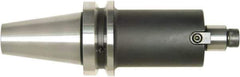 Bilz - BT40 Taper Shank 16mm Pilot Diam Shell Mill Holder - 100mm Flange to Nose End Projection, 38mm Nose Diam, M8 Lock Screw, Through-Spindle Coolant - Exact Industrial Supply